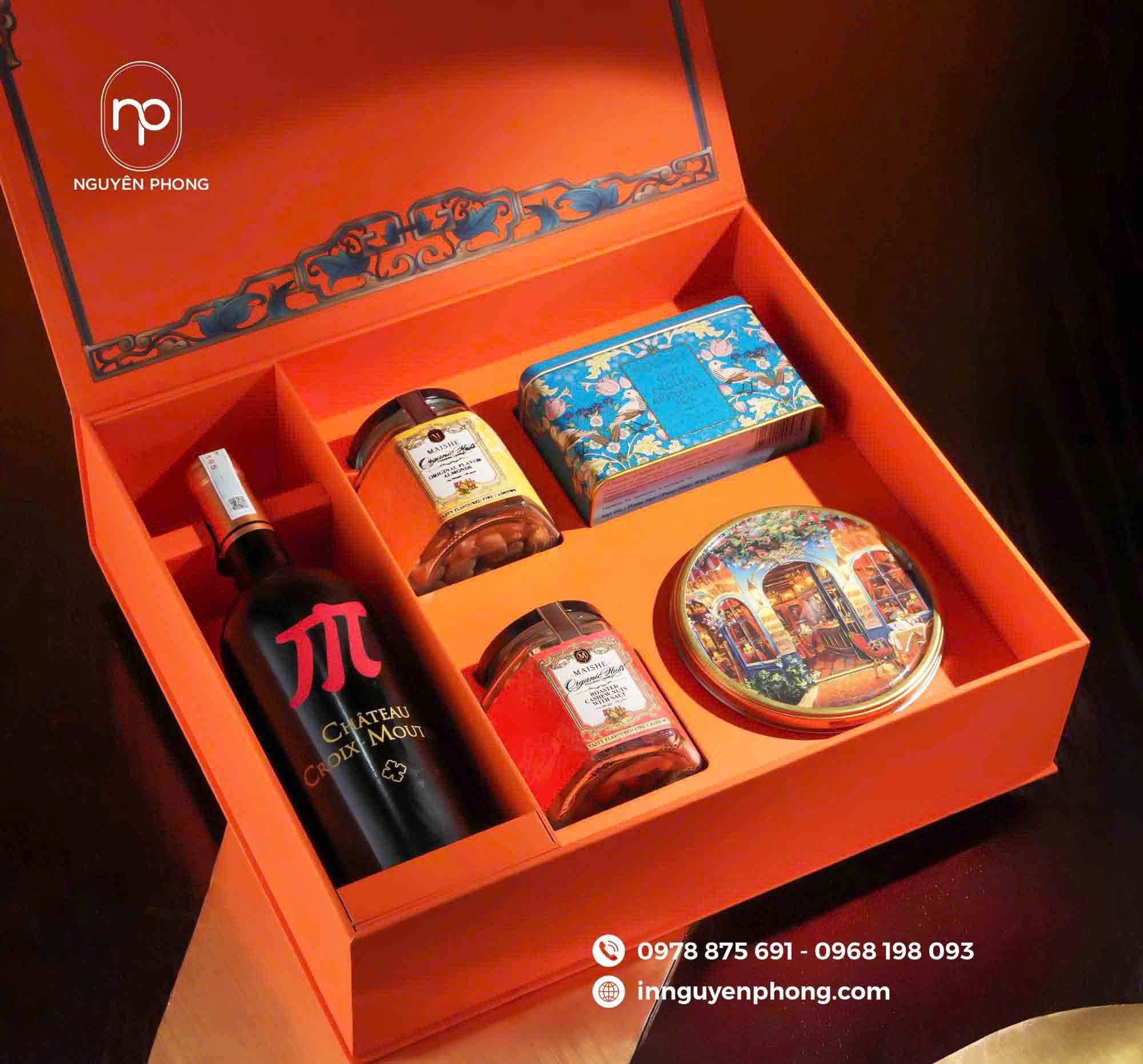 Mẫu hộp đựng rượu tinh tế , lịch sự